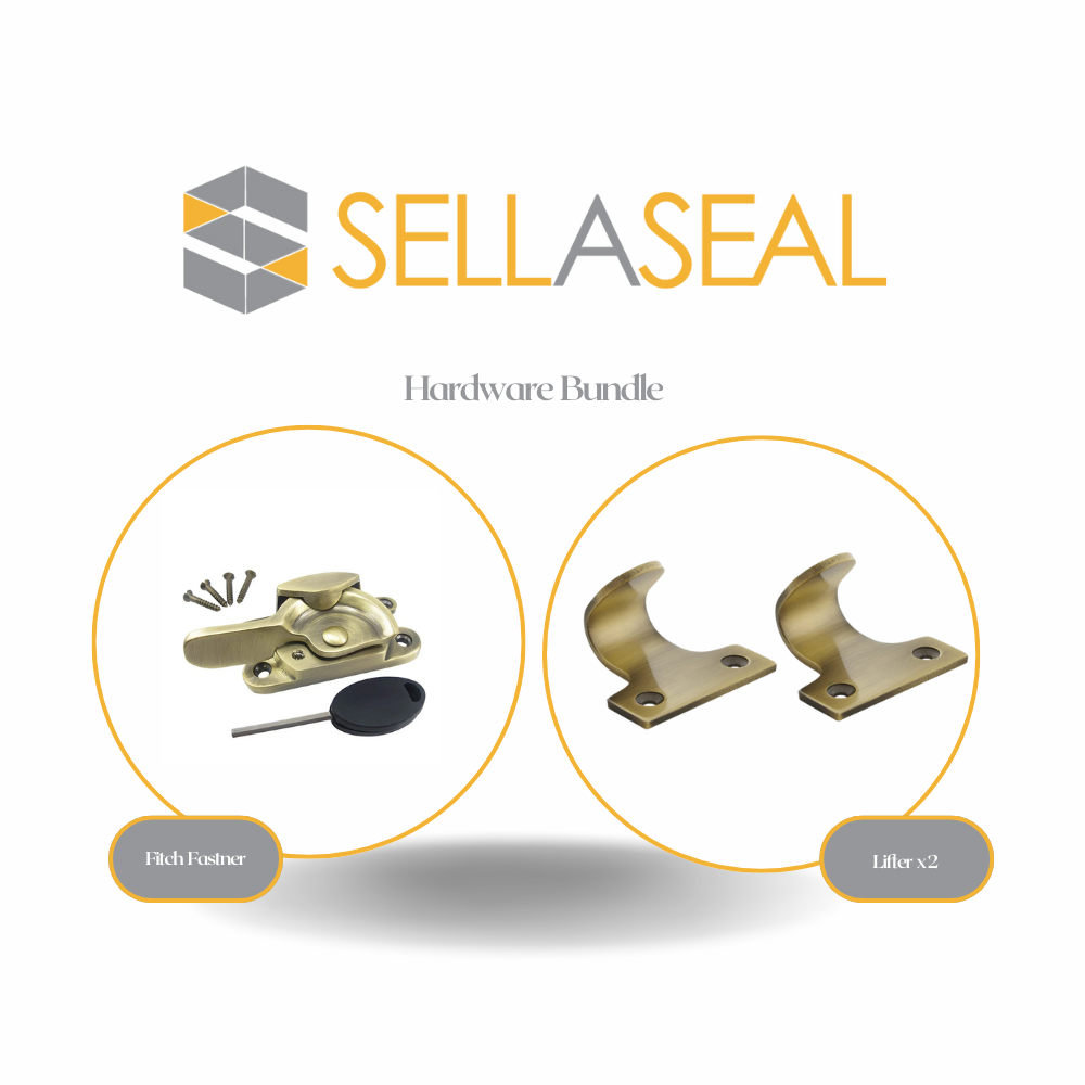 Hardware Bundle – Sash Window Kit (2x Lifters + 1x Sash Lock) – Sellaseal
