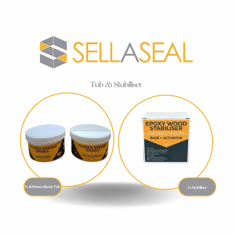 Epoxy Starter Pack 4 hour pot and stabiliser sold by Sellaseal Australia